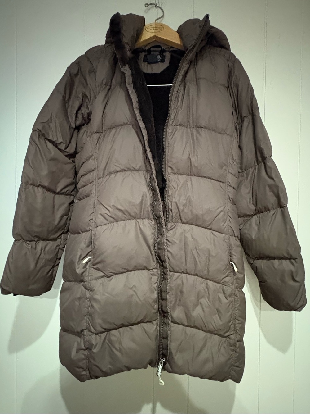 Mountain Hardware brown down long coat jacket XS